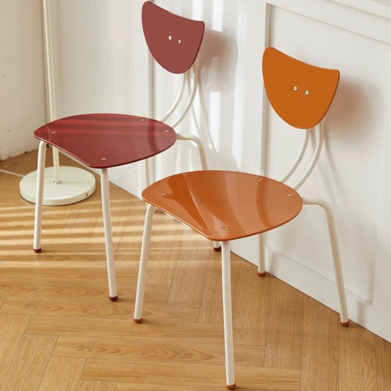 Cream Curved Iron Dining Chair