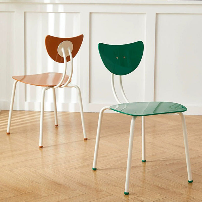 Cream Curved Iron Dining Chair