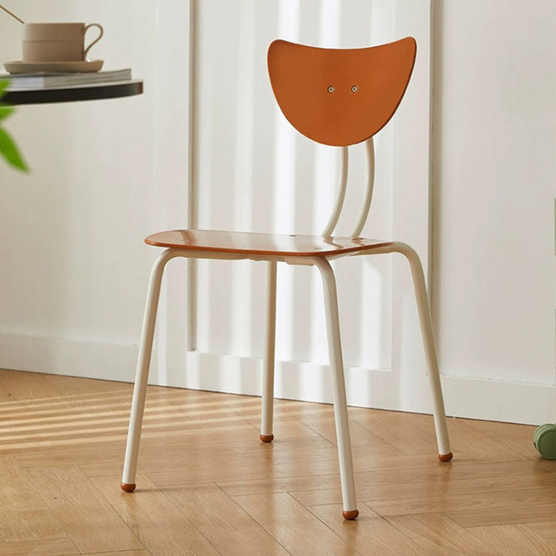 Cream Curved Iron Dining Chair