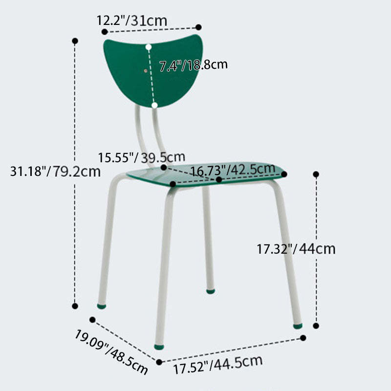 Cream Curved Iron Dining Chair — Beige