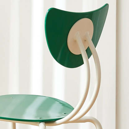 Cream Curved Iron Dining Chair