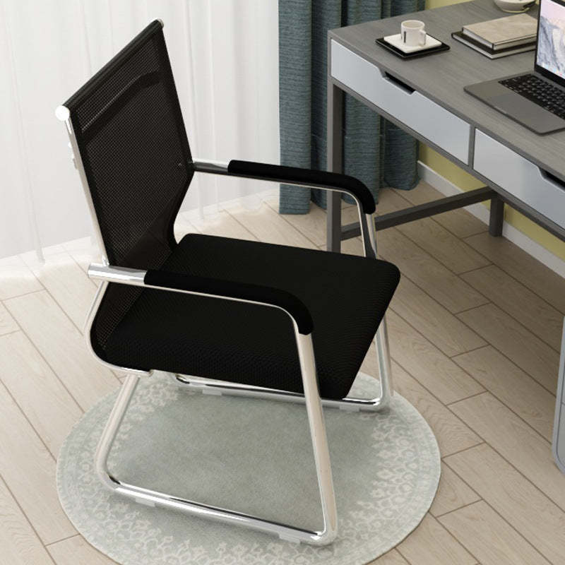 Minimalist Steel Mesh Desk Chair — Black
