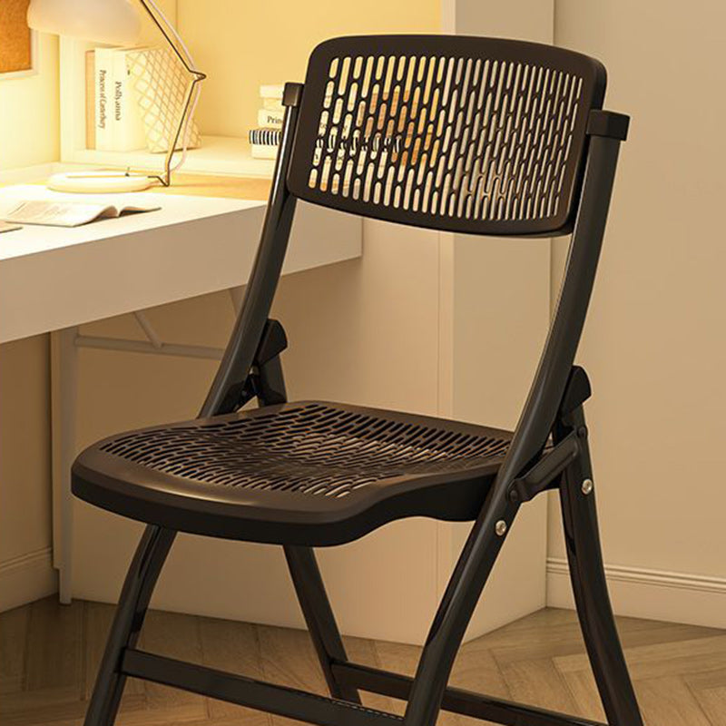 Minimalist Foldable Steel Desk Chair — White