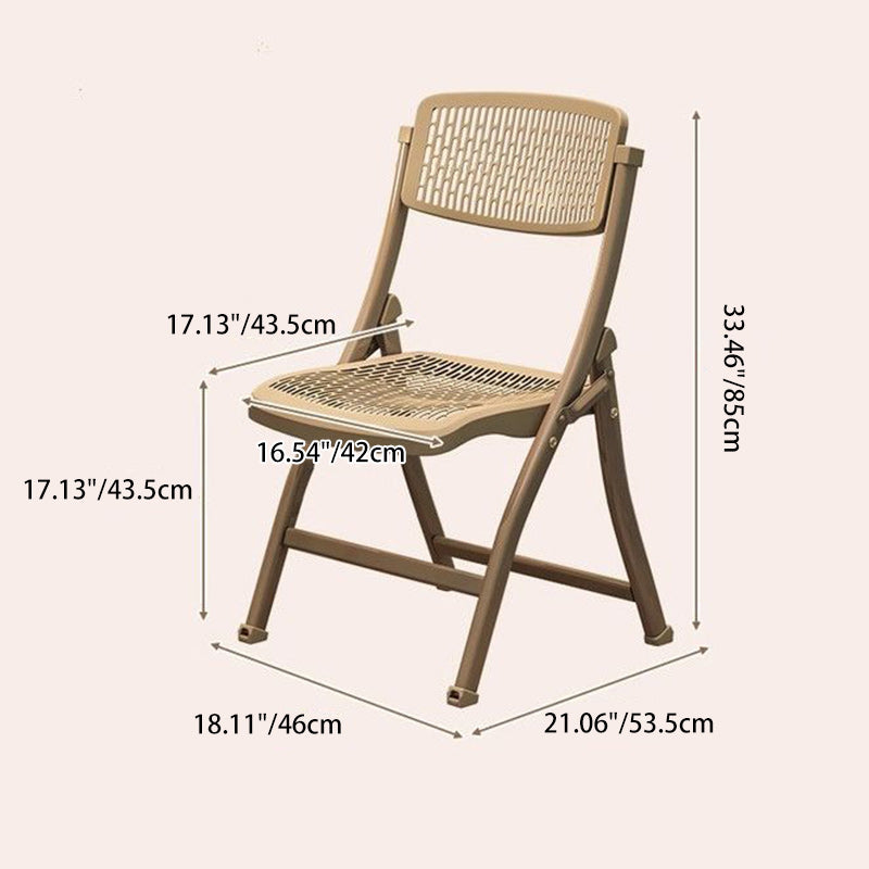 Minimalist Foldable Steel Desk Chair — Red
