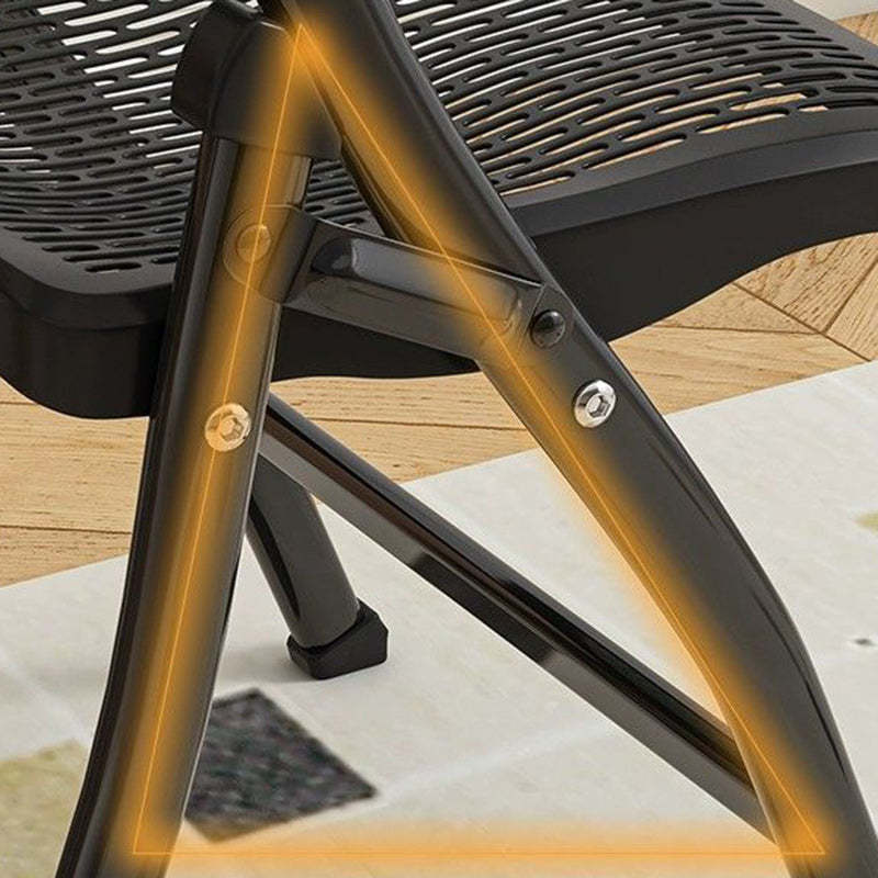 Minimalist Foldable Steel Desk Chair — Green