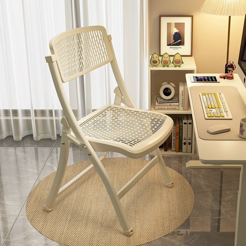 Minimalist Foldable Steel Desk Chair — Gray
