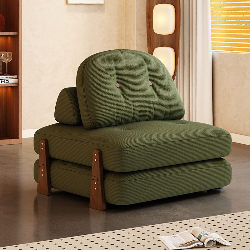Scandinavian Foldable Wood Corduroy Sofa