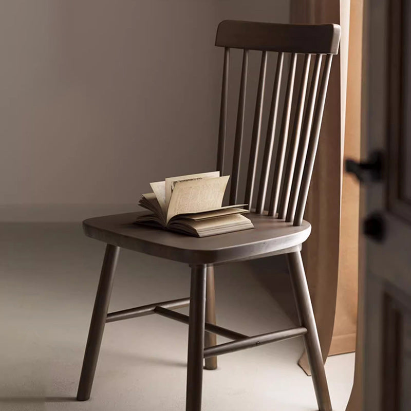 Vintage Rubberwood Dining Chair — Black