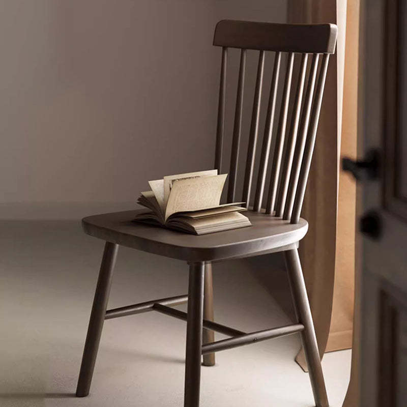 Vintage Rubberwood Dining Chair — Black