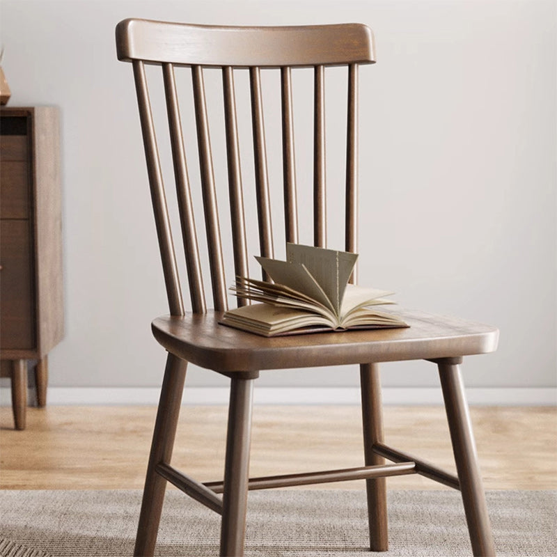 Vintage Rubberwood Dining Chair — Original Wood Color