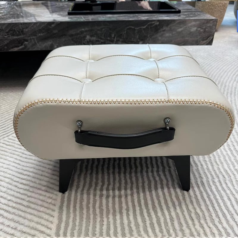 Minimalist Portable Metal Leather Low Stool
