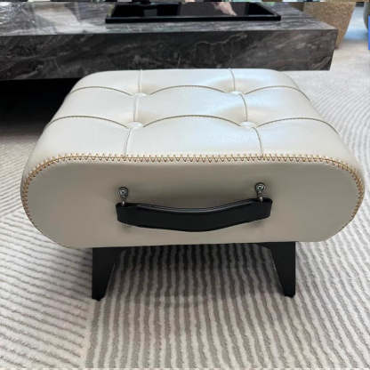 Minimalist Portable Metal Leather Low Stool