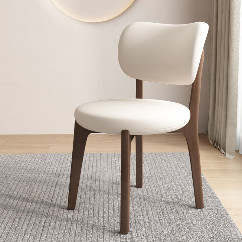 Scandinavian Round Oak Leather Dining Chair