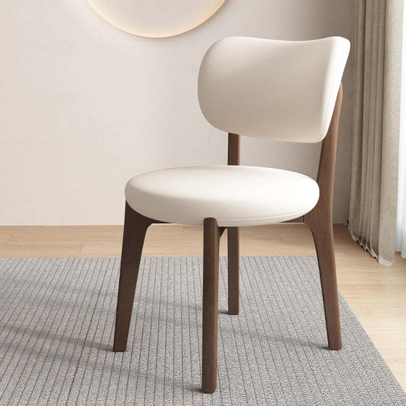 Scandinavian Round Oak Leather Dining Chair