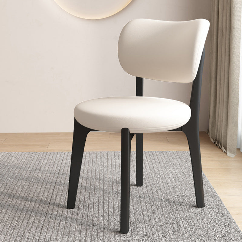 Scandinavian Round Oak Leather Dining Chair