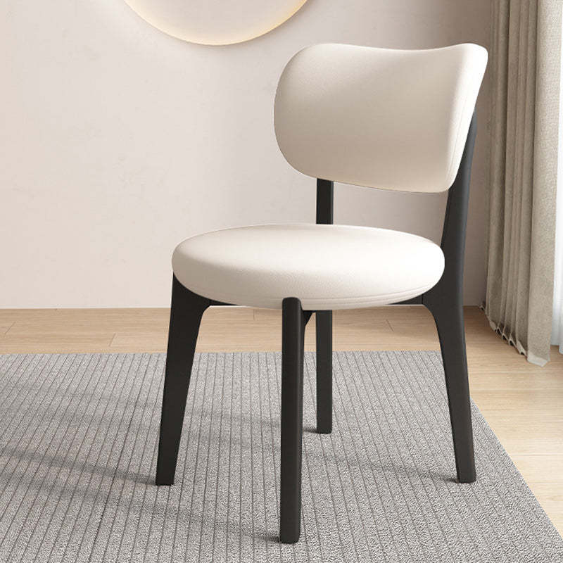Scandinavian Round Oak Leather Dining Chair