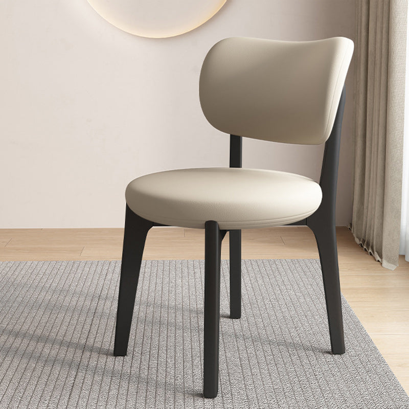 Scandinavian Round Oak Leather Dining Chair