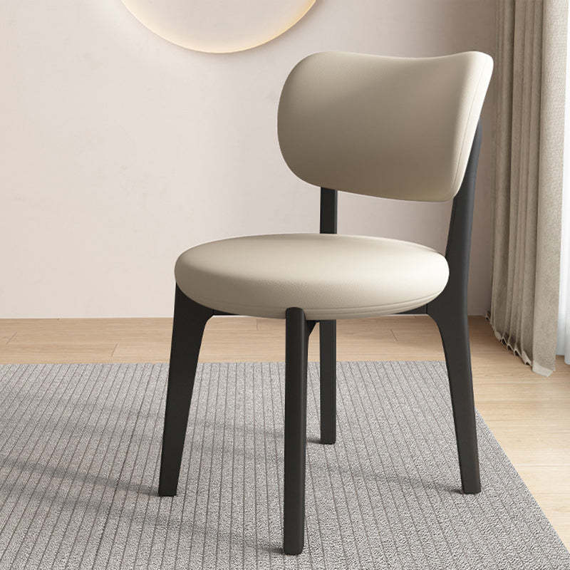 Scandinavian Round Oak Leather Dining Chair
