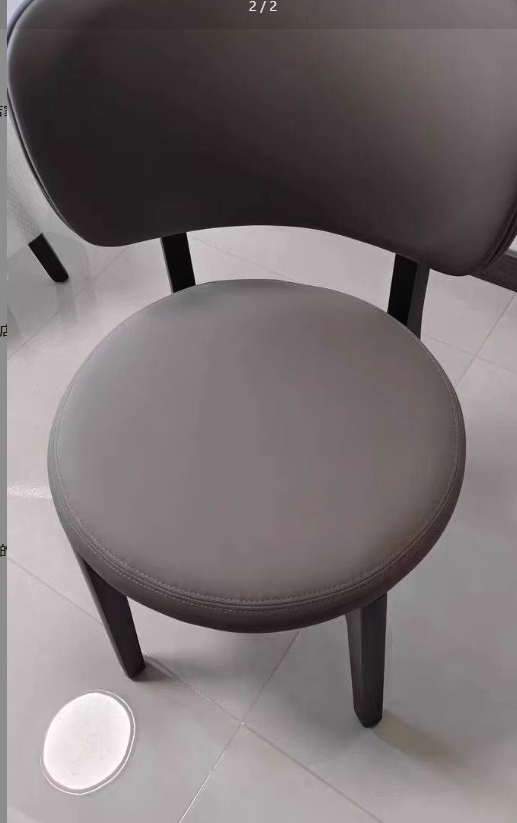 Scandinavian Round Oak Leather Dining Chair