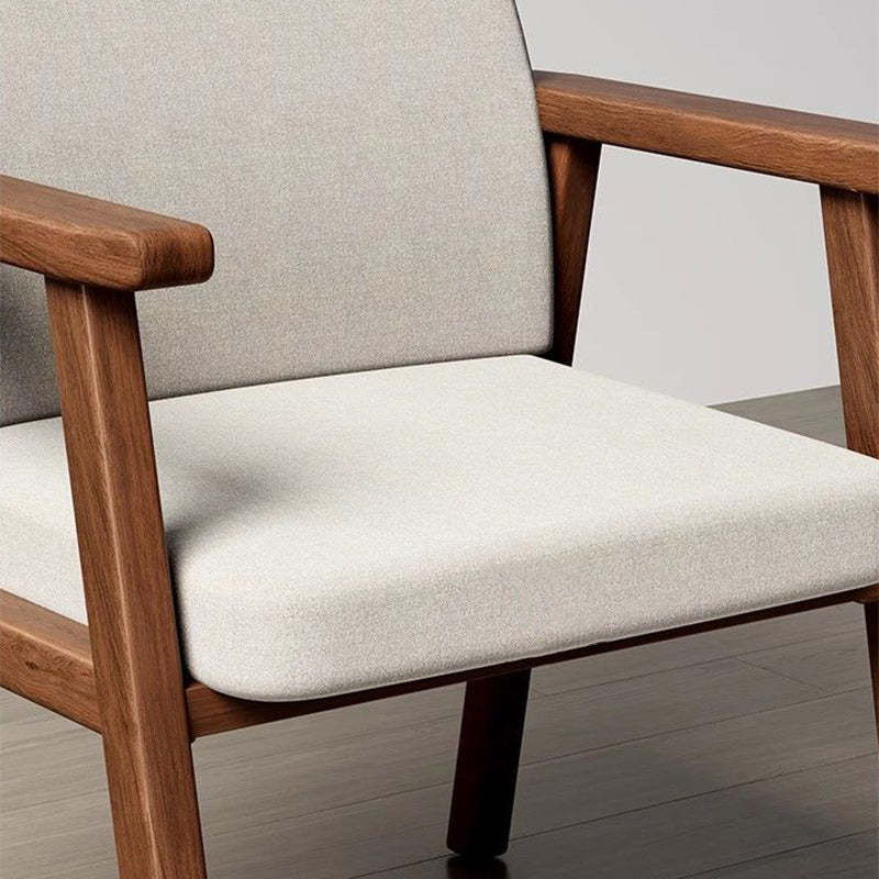 Minimalist Wood Dining Chair — Foam Sponge / Original Wood Color + Green Seat