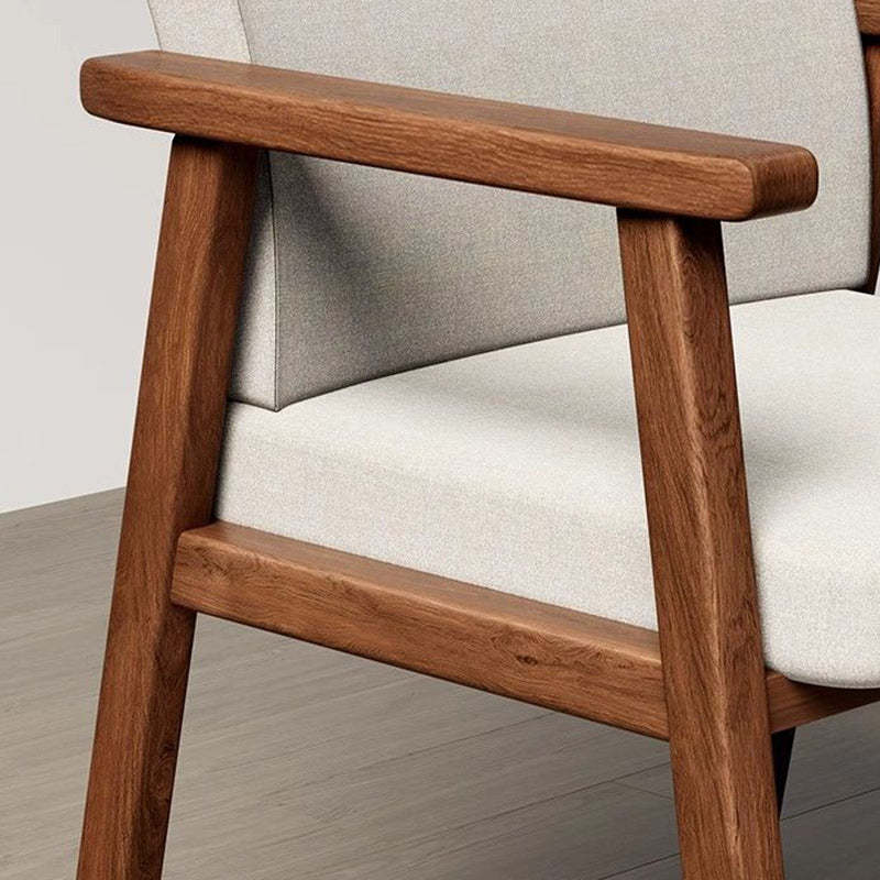 Minimalist Wood Dining Chair — Emulsion / Walnut Color Frame + Brown Seat