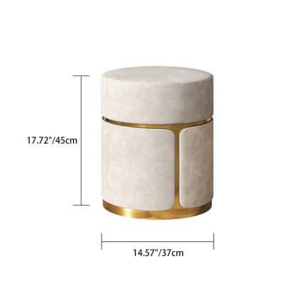 Minimalist Cylinder Metal Fabric Vanity Stool