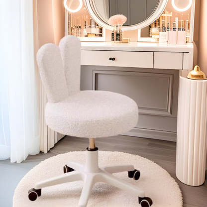 Nordic Movable Liftable Rabbit Ears Lambswool Vanity Stool