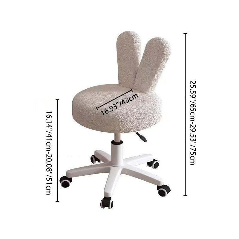 Nordic Movable Liftable Rabbit Ears Lambswool Vanity Stool