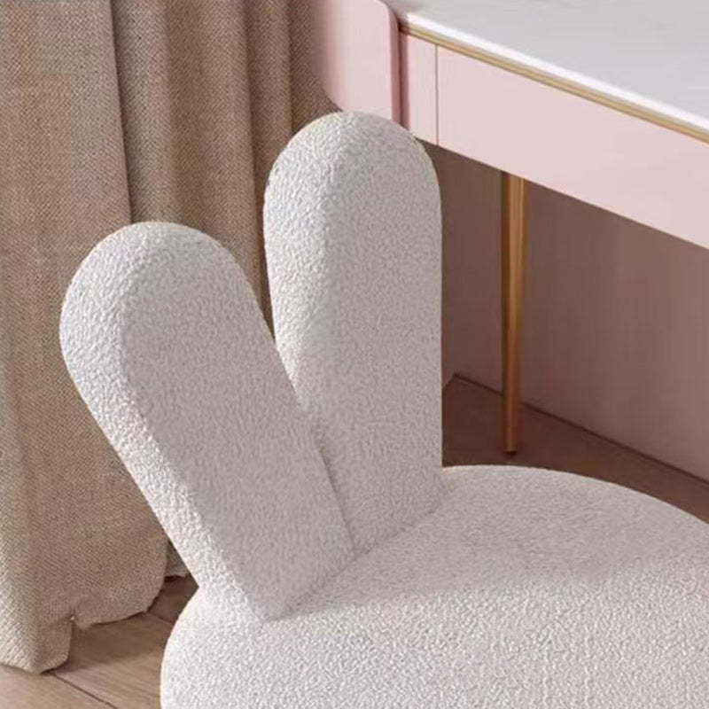 Nordic Movable Liftable Rabbit Ears Lambswool Vanity Stool