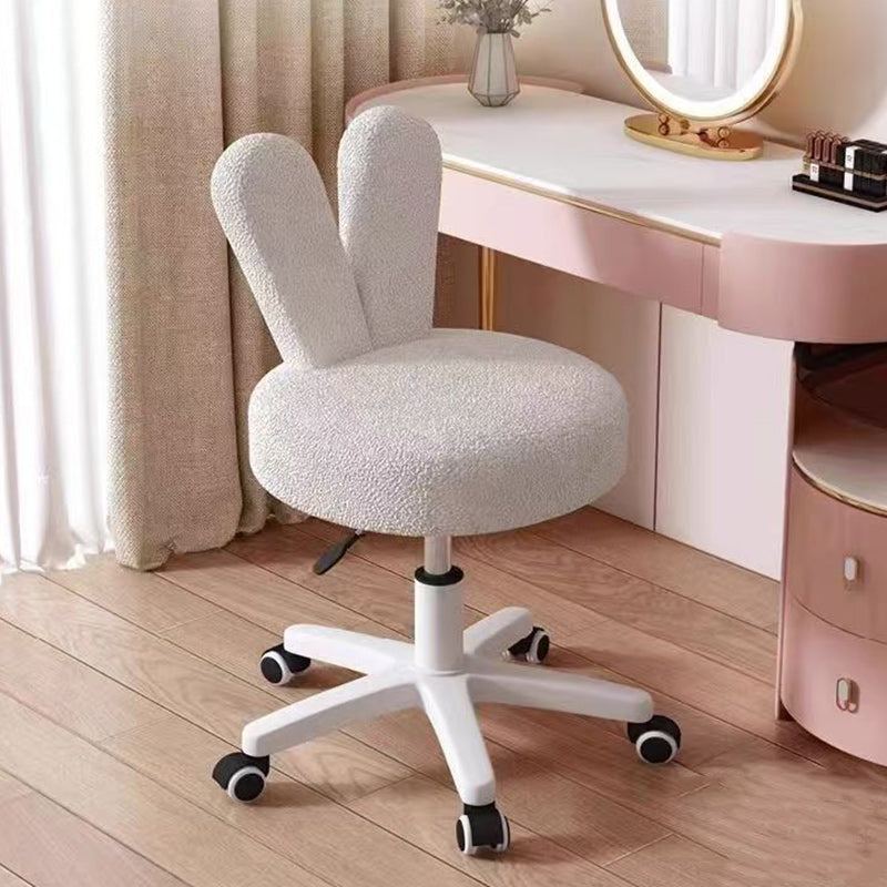 Nordic Movable Liftable Rabbit Ears Lambswool Vanity Stool