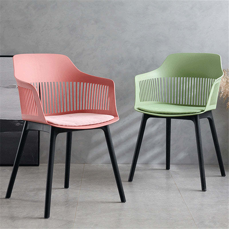 Minimalist Square Plastic Dining Armchair