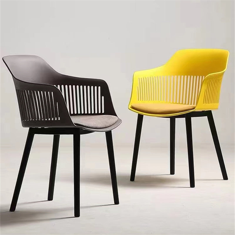 Minimalist Square Plastic Dining Armchair