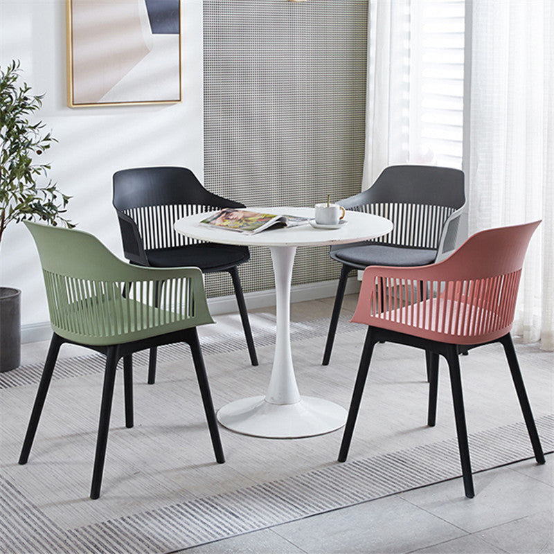 Minimalist Square Plastic Dining Armchair