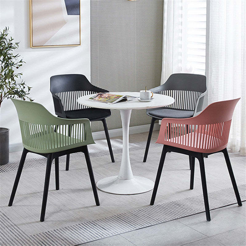 Minimalist Square Plastic Dining Armchair