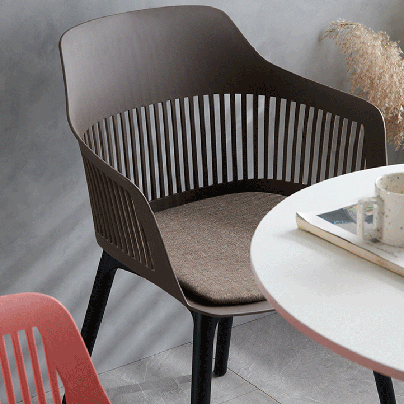 Minimalist Square Plastic Dining Armchair