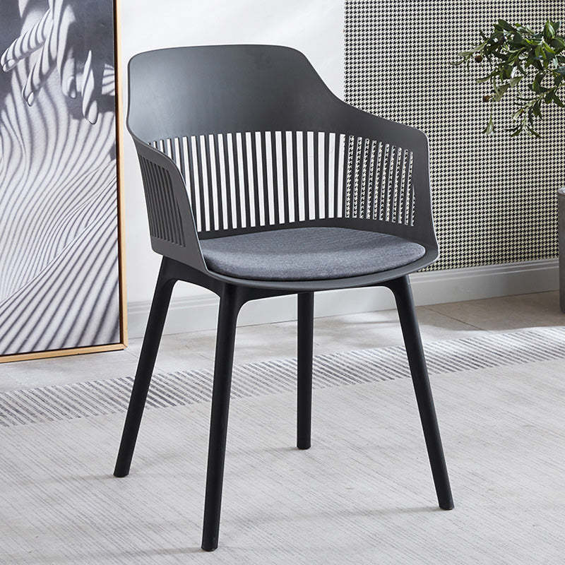 Minimalist Square Plastic Dining Armchair
