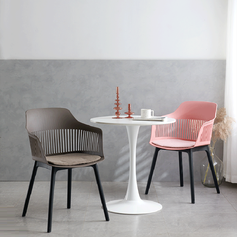 Minimalist Square Plastic Dining Armchair