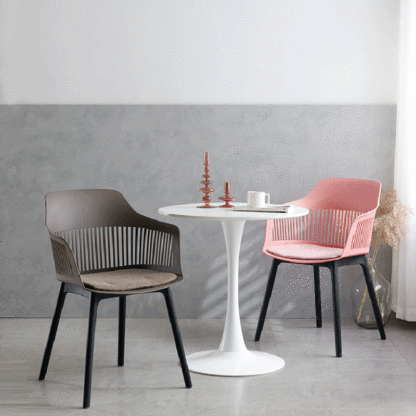 Minimalist Square Plastic Dining Armchair