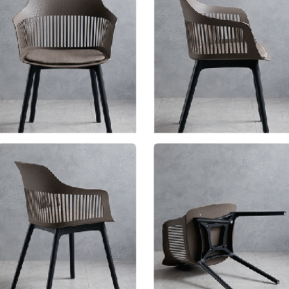 Minimalist Square Plastic Dining Armchair