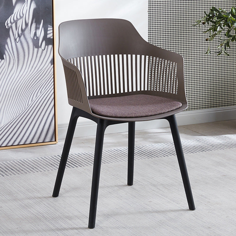 Minimalist Square Plastic Dining Armchair