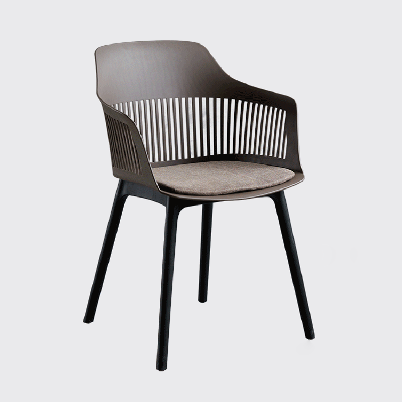 Minimalist Square Plastic Dining Armchair