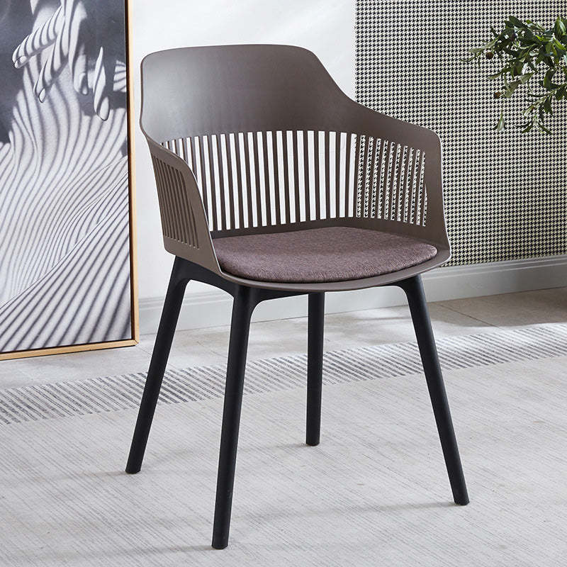 Minimalist Square Plastic Dining Armchair