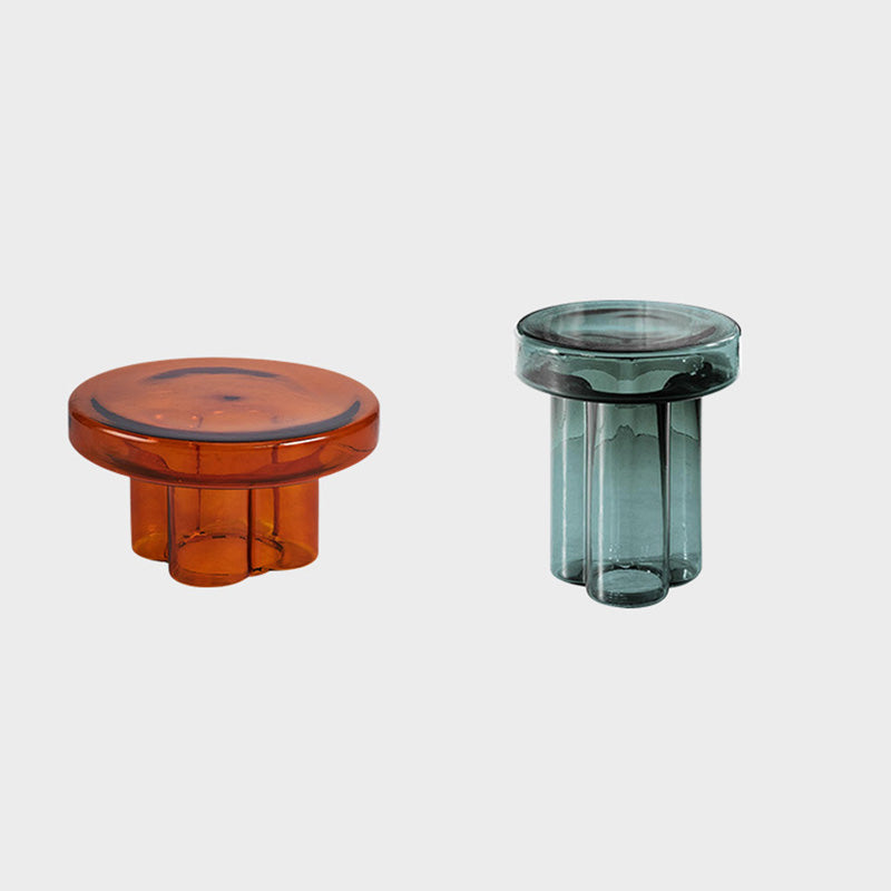 Minimalist Round Hardened Glass Coffee Table