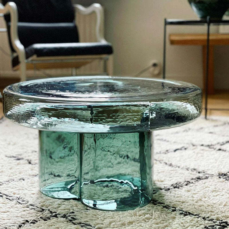 Minimalist Round Hardened Glass Coffee Table