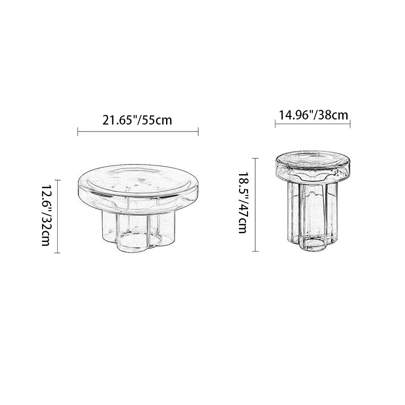 Minimalist Round Hardened Glass Coffee Table — Light Bule