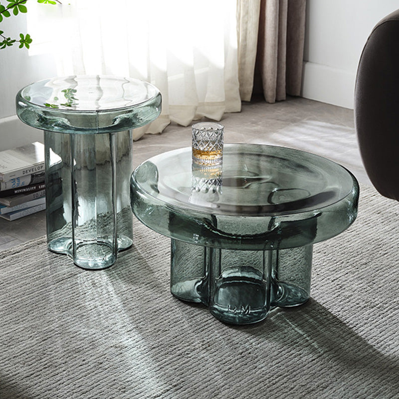 Minimalist Round Hardened Glass Coffee Table