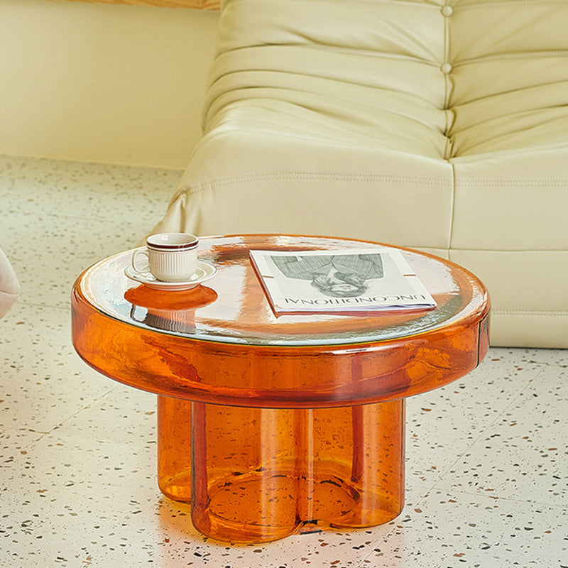 Minimalist Round Hardened Glass Coffee Table