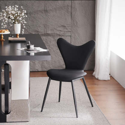 Minimalist Triangle Microfiber Leather Dining Chair — White