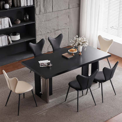 Minimalist Triangle Microfiber Leather Dining Chair