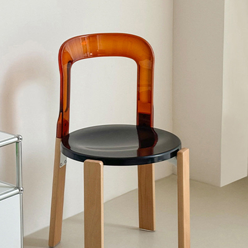 Vintage Plastic Wood Aluminum Dining Chair